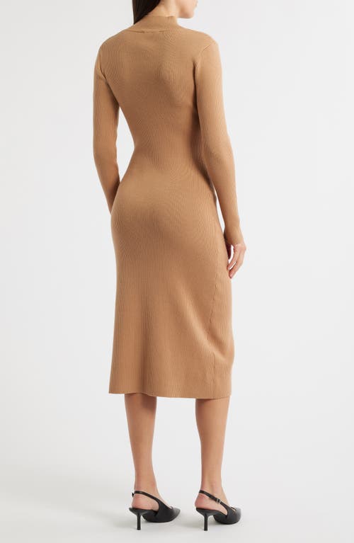 Elie Tahari The Chaya Button Detail Long Sleeve Sweater Dress In Multi