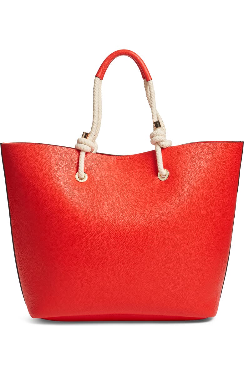 Phase 3 Rope Handle Faux Leather Tote, Alternate, color,