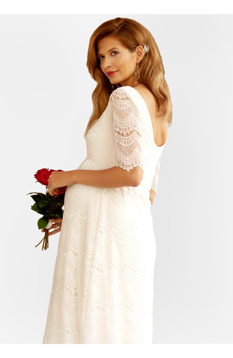 Tiffany Rose Maternity Verona Gown Long, Alternate, color, Bright Ivory