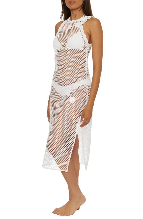Shop Becca Castaway Island Sheer Mesh Cover-up Dress In White