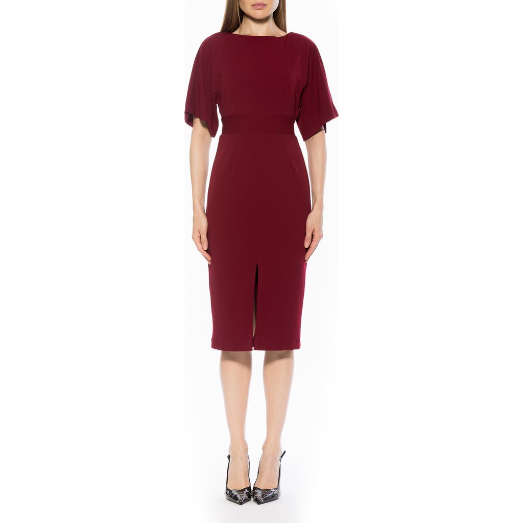 Alexia Admor Mila V-back Dress In Burgundy