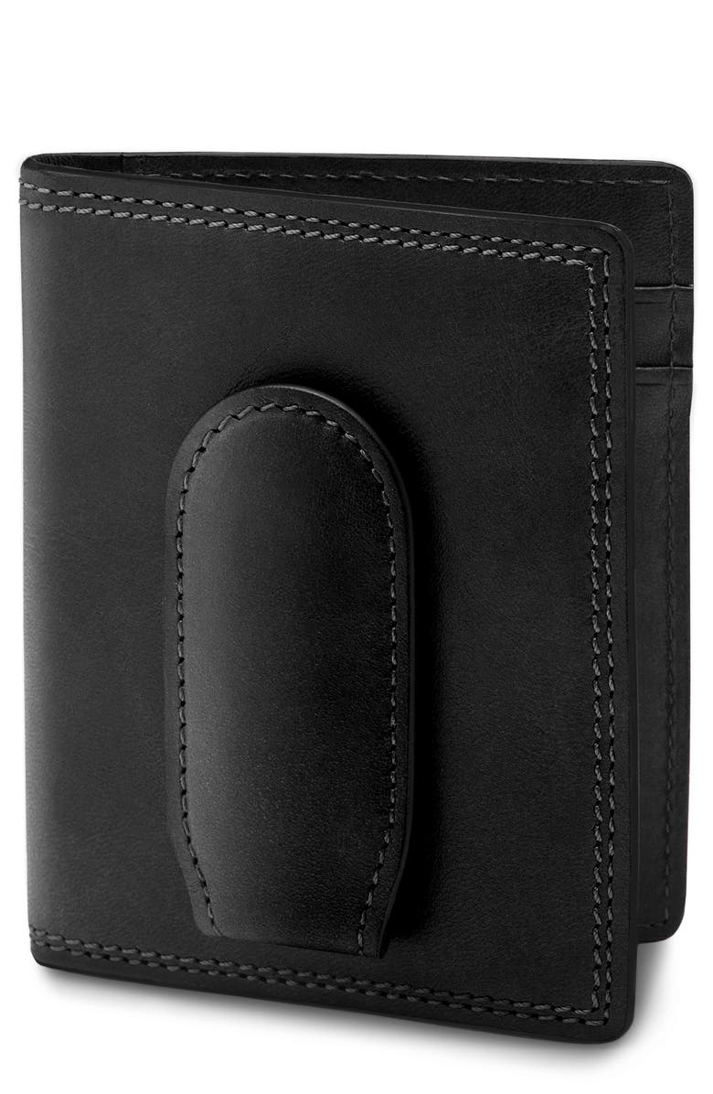 Bosca Deluxe Leather Front Pocket Wallet, Main, color, Black