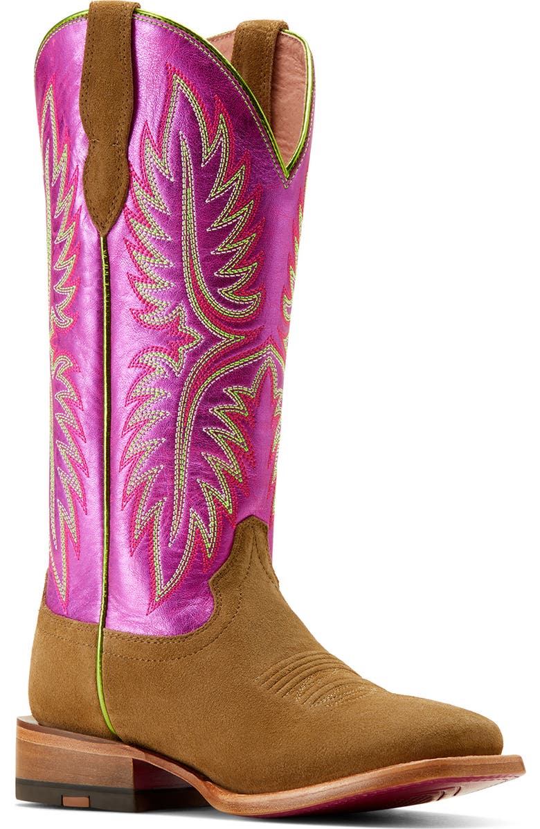 Ariat Frontier Calamity Jane Western Boot, Main, color, Dijon Roughout