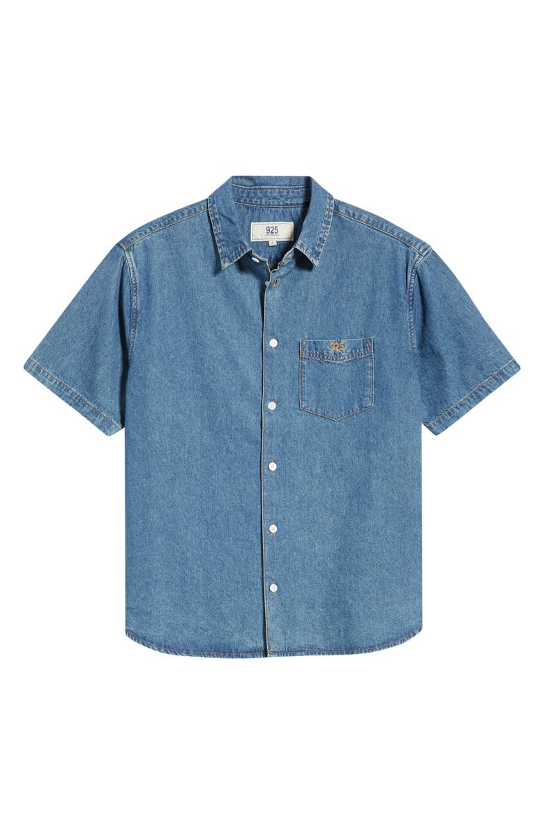 925 Originals Dad's Short Sleeve Denim Button-Up Shirt, Alternate, color, Denim Blue