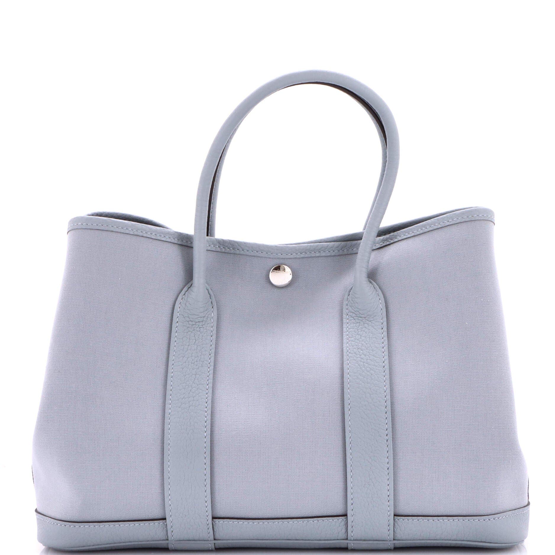 Garden Party Tote Toile and Leather 30, Main, color, Grey