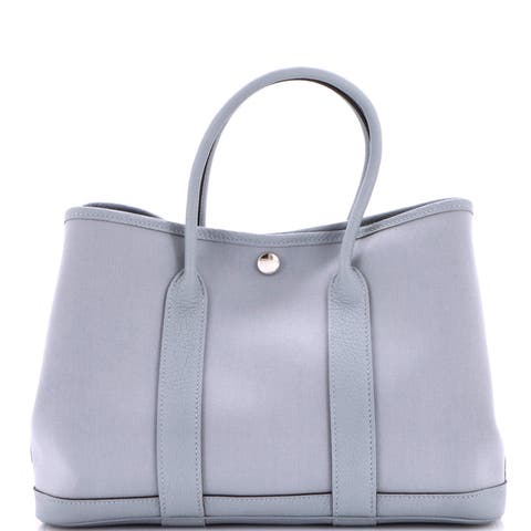 Garden Party Tote Toile and Leather 30