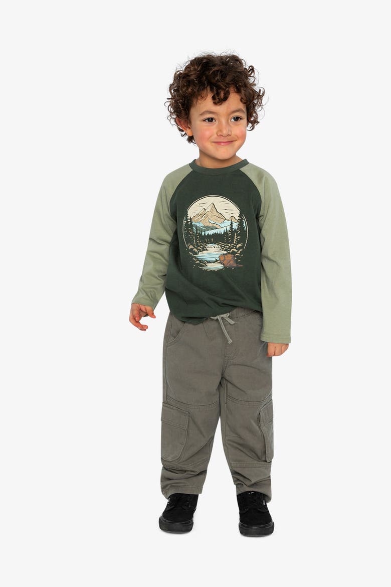 Cotton Raglan Sleeves Nature T-Shirt, Alternate, color, Jasper Printed Green