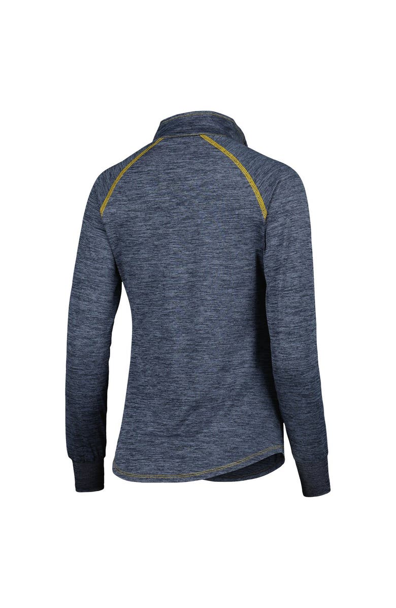 COLOSSEUM Women's Colosseum Navy West Virginia Mountaineers Bikram Lightweight Fitted Quarter-Zip Long Sleeve Top, Alternate, color, 