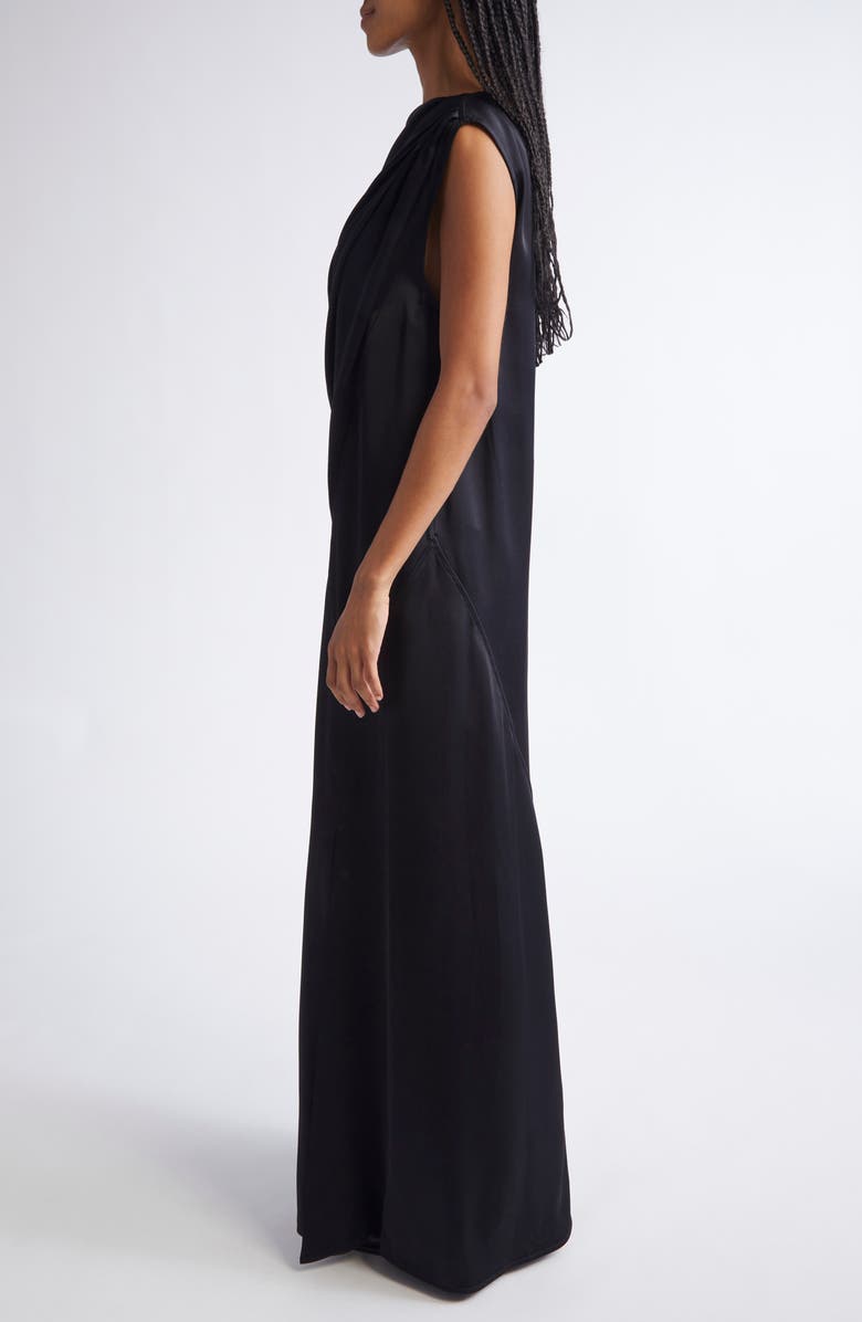 Jil Sander Asymmetric Draped Sleeveless Dress, Alternate, color, Black