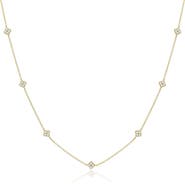 The Lovery Fine Jewelry Diamond Clover Station Necklace