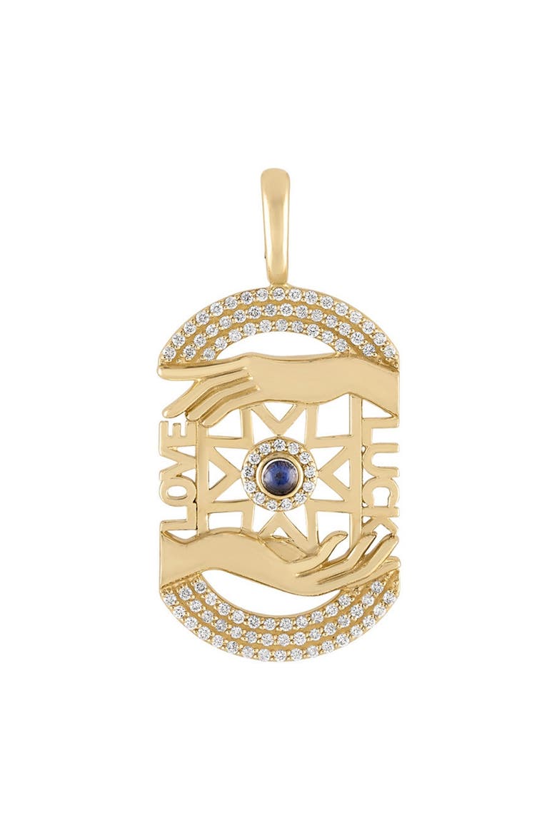 Manifest 14k Gold Moonstone Pendant Charm, Main, color, BLUE MOONSTONE
