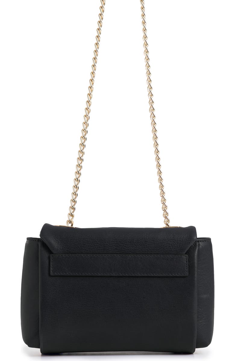 Velez Mini Lili Hands-Free Leather Bag with Metallic Chain, Alternate, color, Black