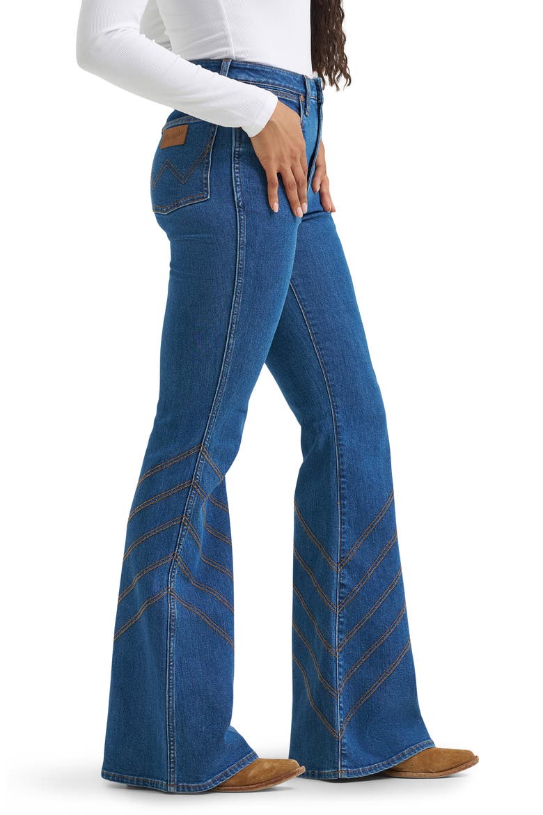 Retro Seam High Waist Flare Leg Jeans, Alternate, color, CAROLINA