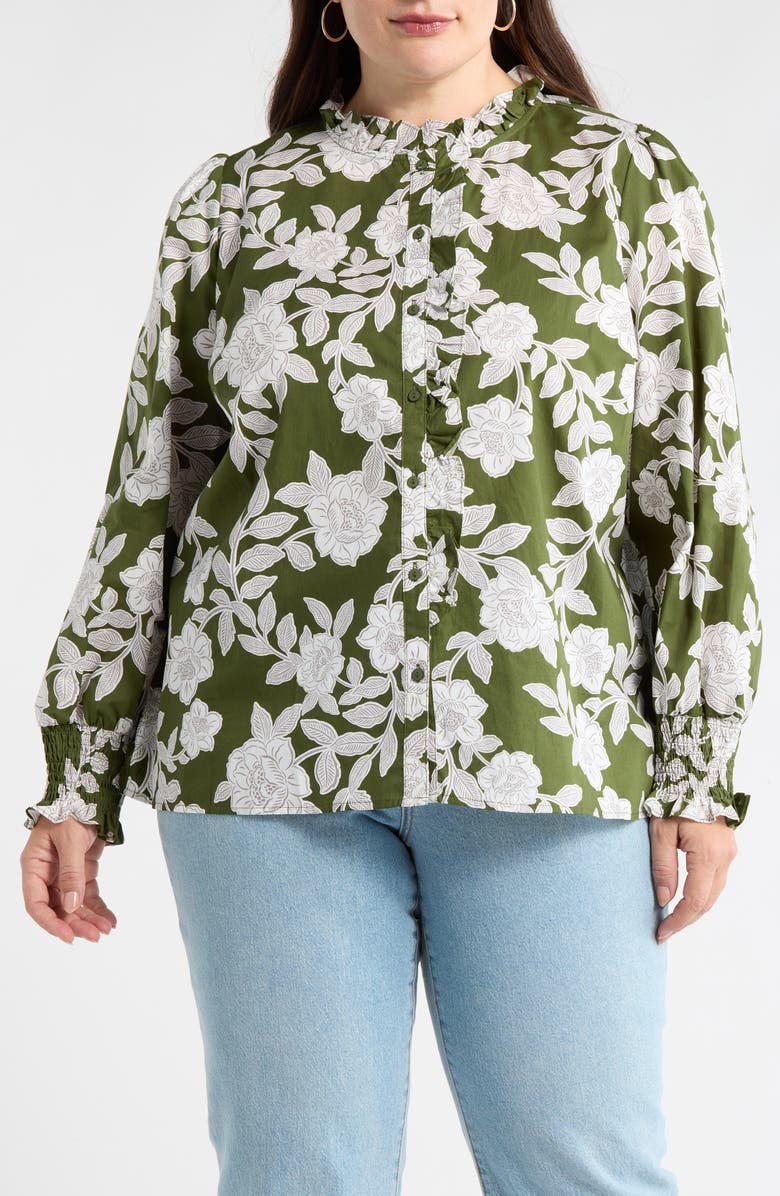 SUGARLIPS Haizley Floral Top, Main, color, Cream-Green