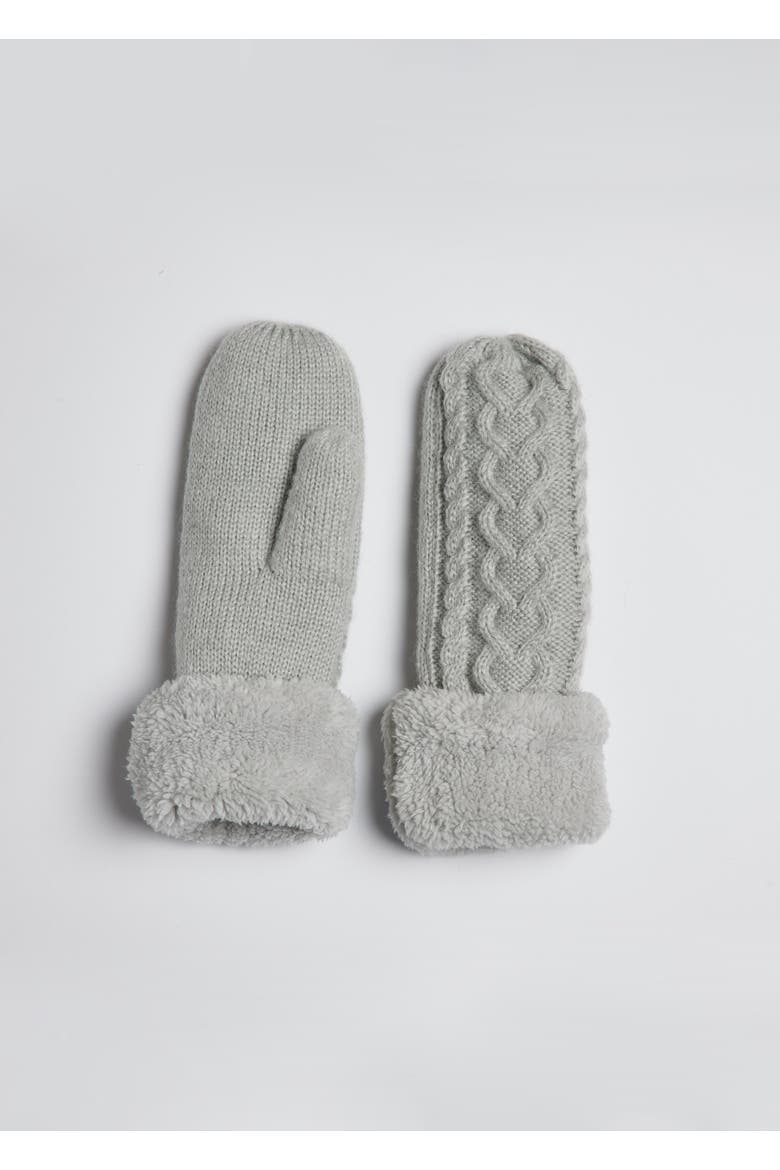 Flurry Lined Mitten, Main, color, Light Grey