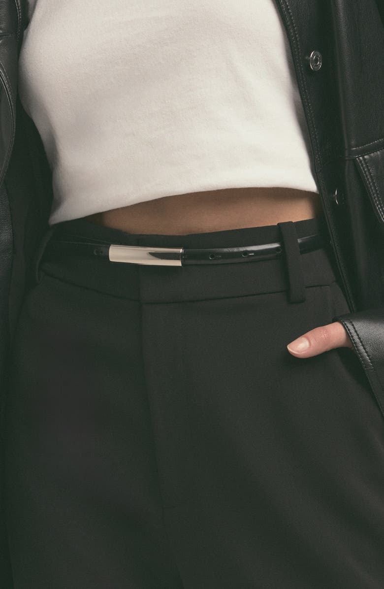 Favorite Daughter The Lady Leather Belt, Alternate, color, Black / Nickel