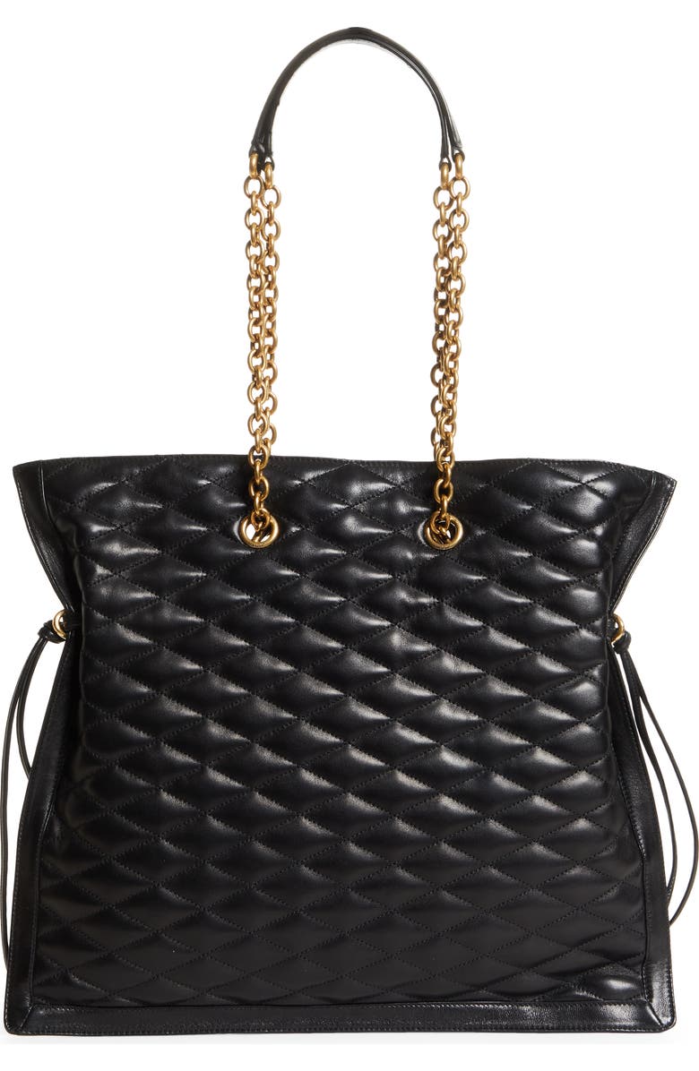 Saint Laurent Matelassé Lambskin Leather Tote, Alternate, color,