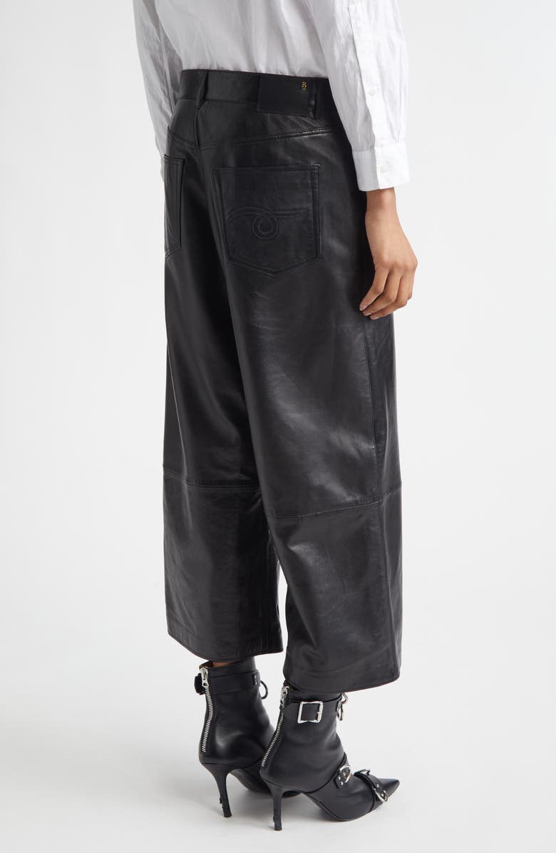 R13 Leather Skirt Pants, Alternate, color, Black