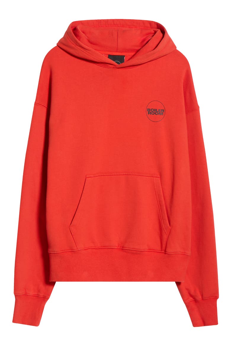 Core Oversize Logo Hoodie, Alternate, color, RED