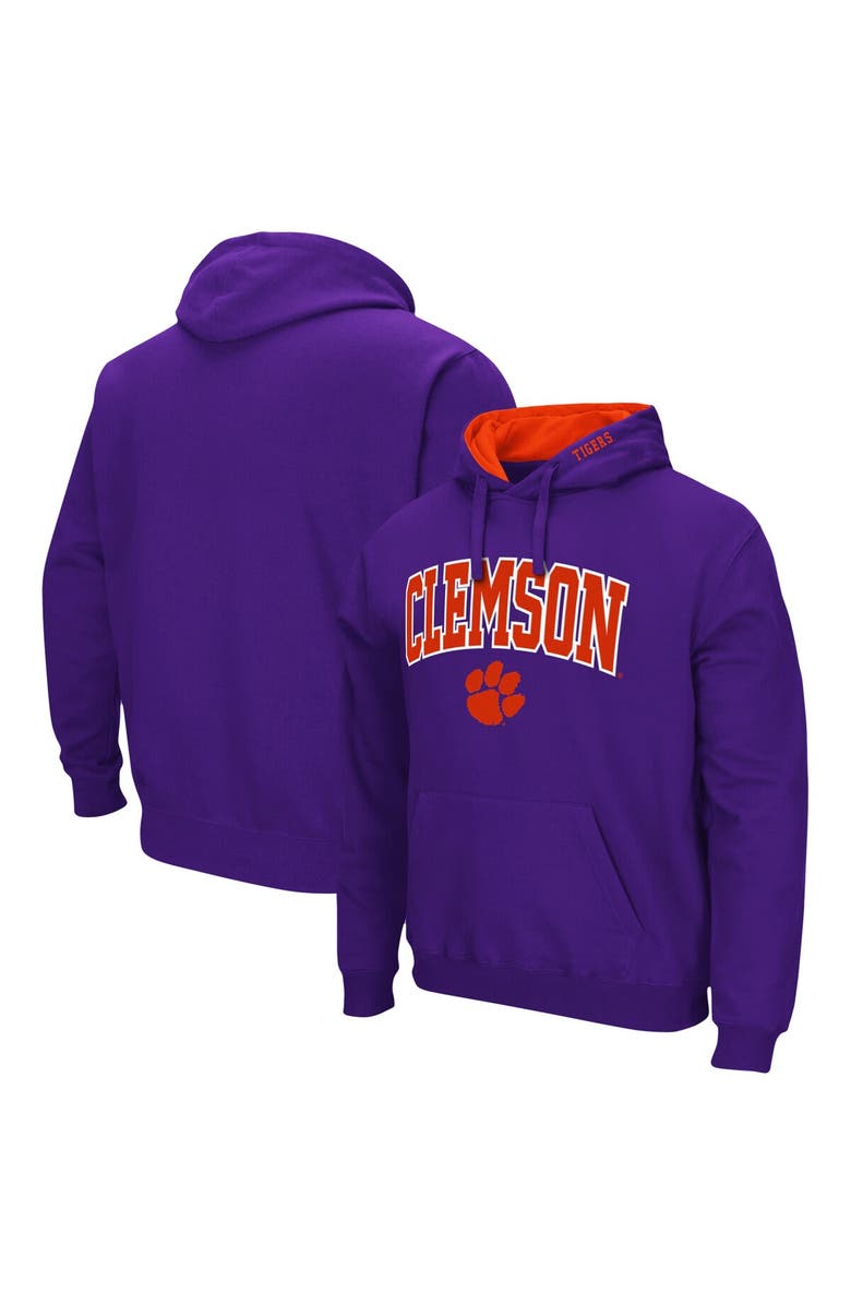 COLOSSEUM Men's Colosseum Purple Clemson Tigers Arch & Logo 3.0 Pullover Hoodie, Main, color, Purple