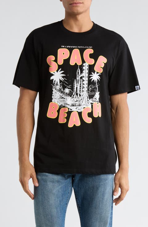 Space Beach Graphic Short Sleeve T-Shirt