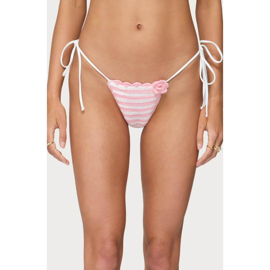 Edikted Azalea Crochet String Bikini Bottoms In Multi