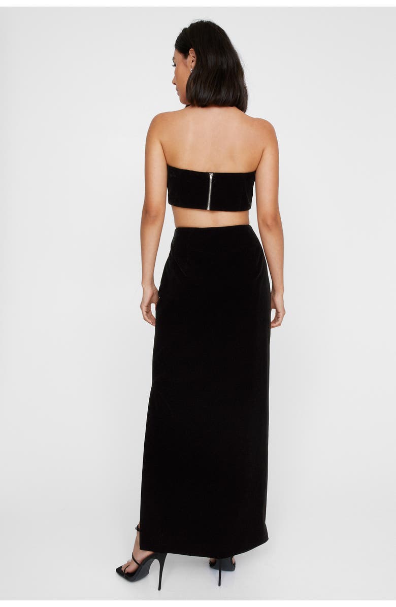 NASTY GAL Velvet High Waist Side Split Maxi Skirt, Alternate, color,