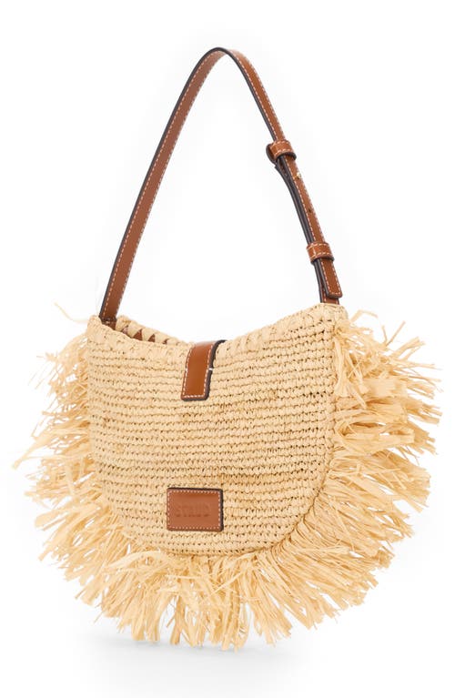 Staud Alana Raffia Fringe Shoulder Bag