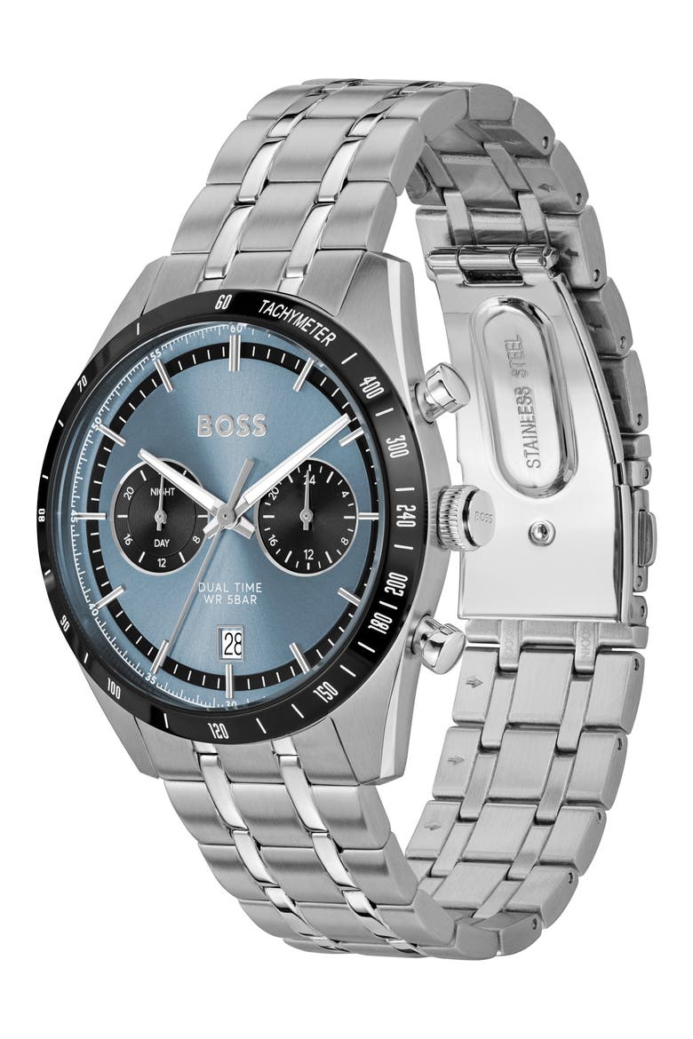 Tourmaster Chronograph Bracelet Watch, 41mm, Alternate, color, BLUE