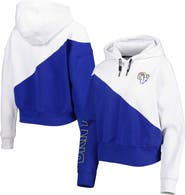 DKNY SPORT Women's DKNY Sport White/Royal Los Angeles Rams Bobbi Color Blocked Pullover Hoodie