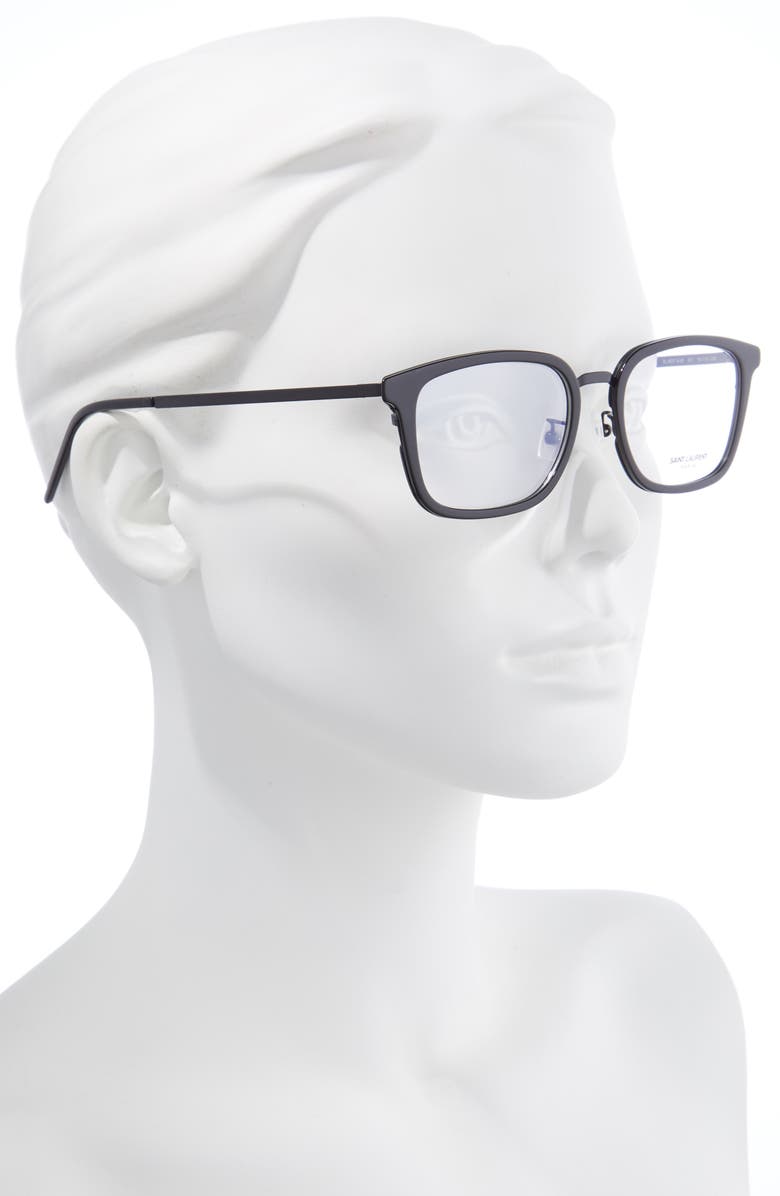 Saint Laurent 54mm Square Optical Glasses, Alternate, color, 