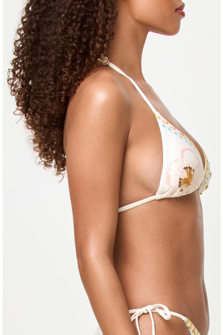 Sonia Beaded Embroidered Bikini Top, Alternate, color, WISH YOU WERE HERE
