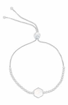 SIMONA Hexagon Mother-of-Pearl & Cubic Zirconia Slider Bracelet
