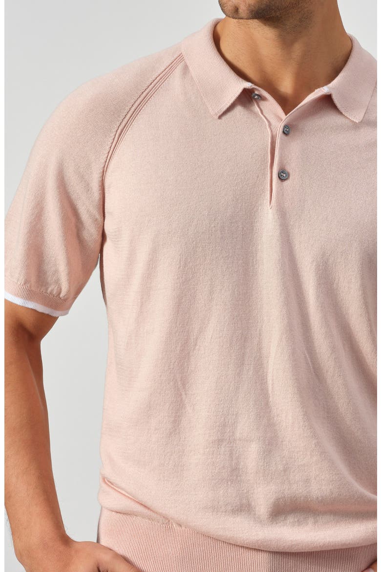 Cotton Knit Polo Sweater, Alternate, color, PINK