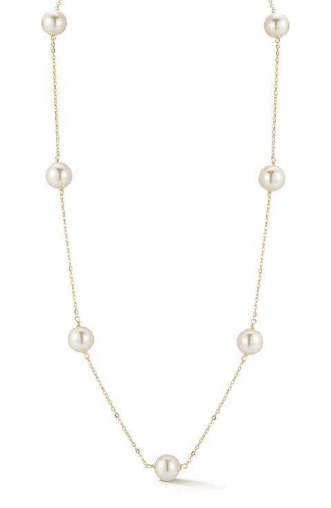 8mm Freshwater Pearl Station Necklace