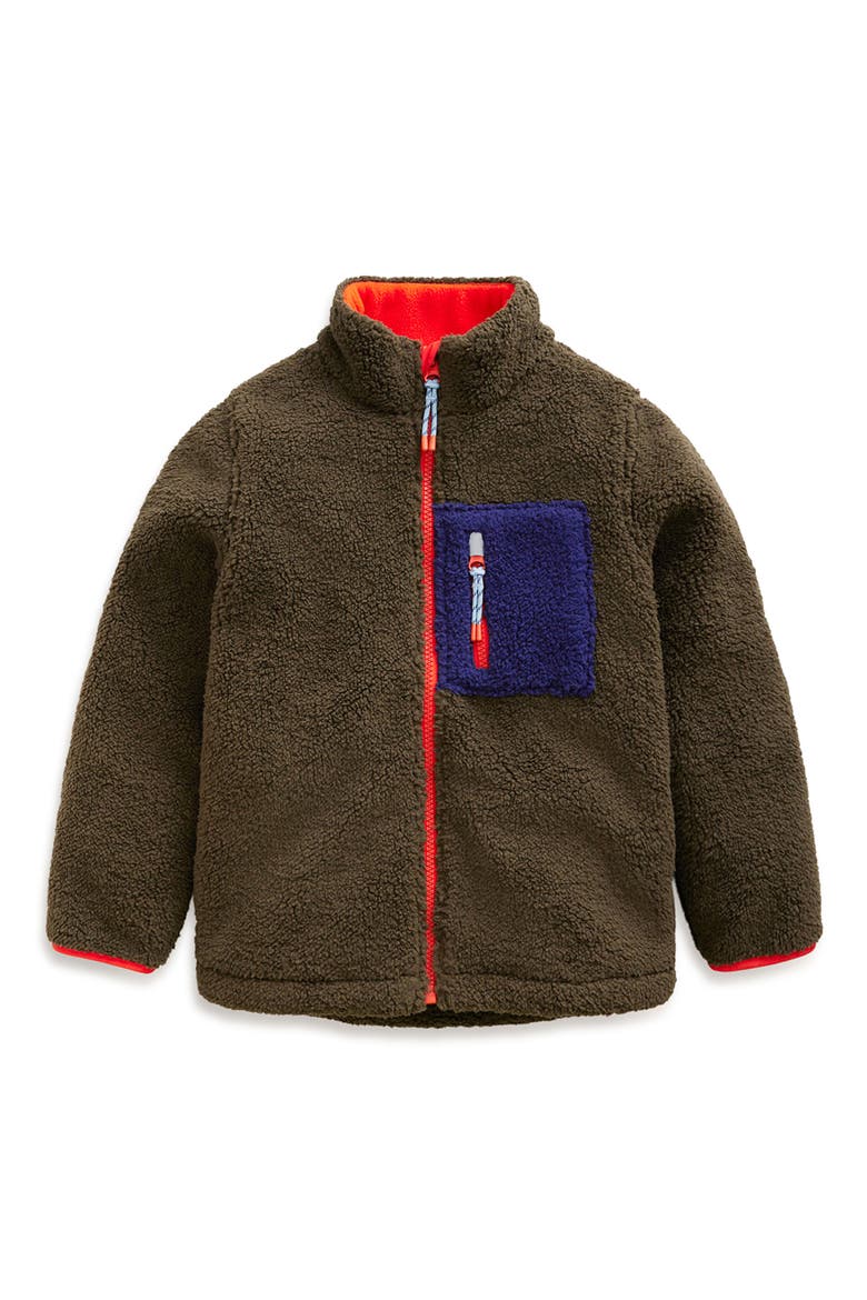 Kids' Windproof Fleece Zip-Up Jacket, Main, color, CLASSIC KHAKI
