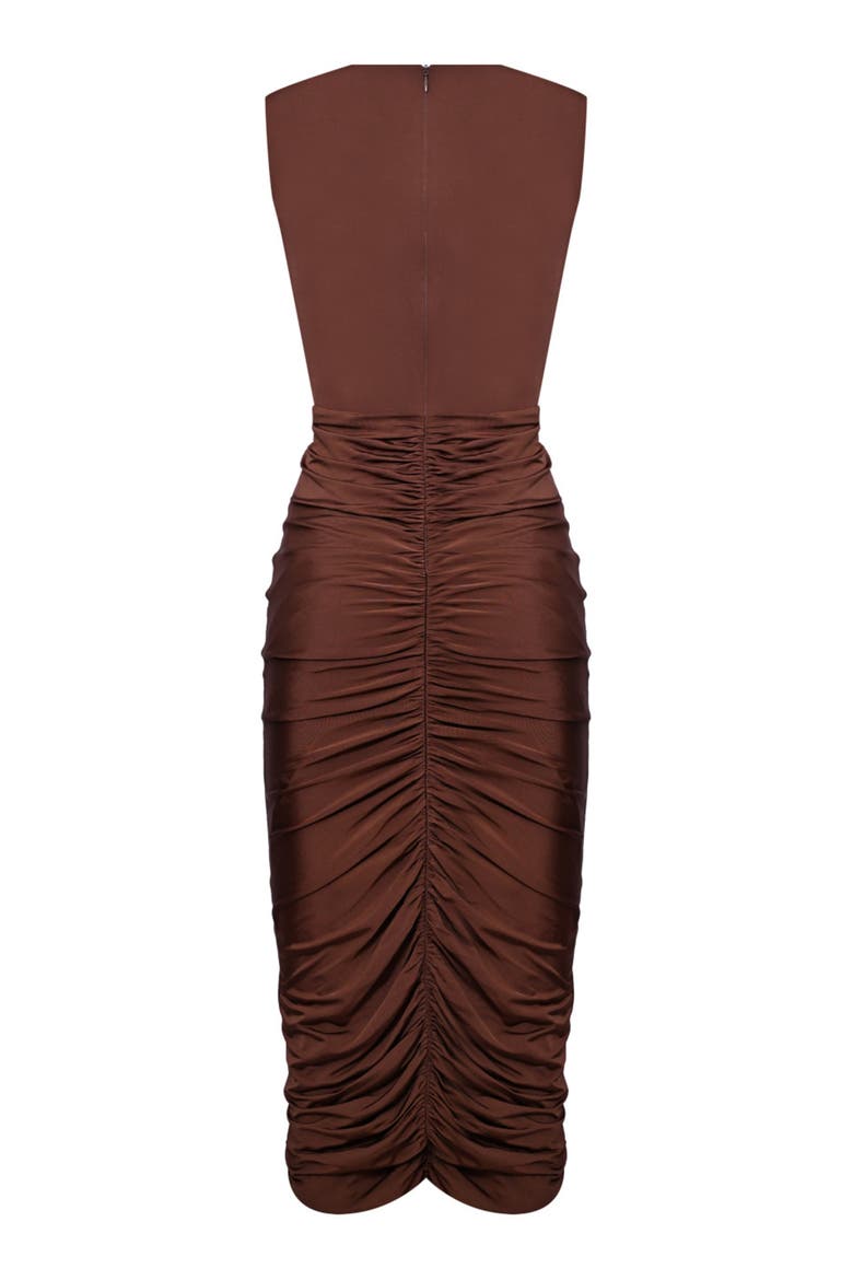 Moonlit Jersey Midi Dress, Main, color, BROWN