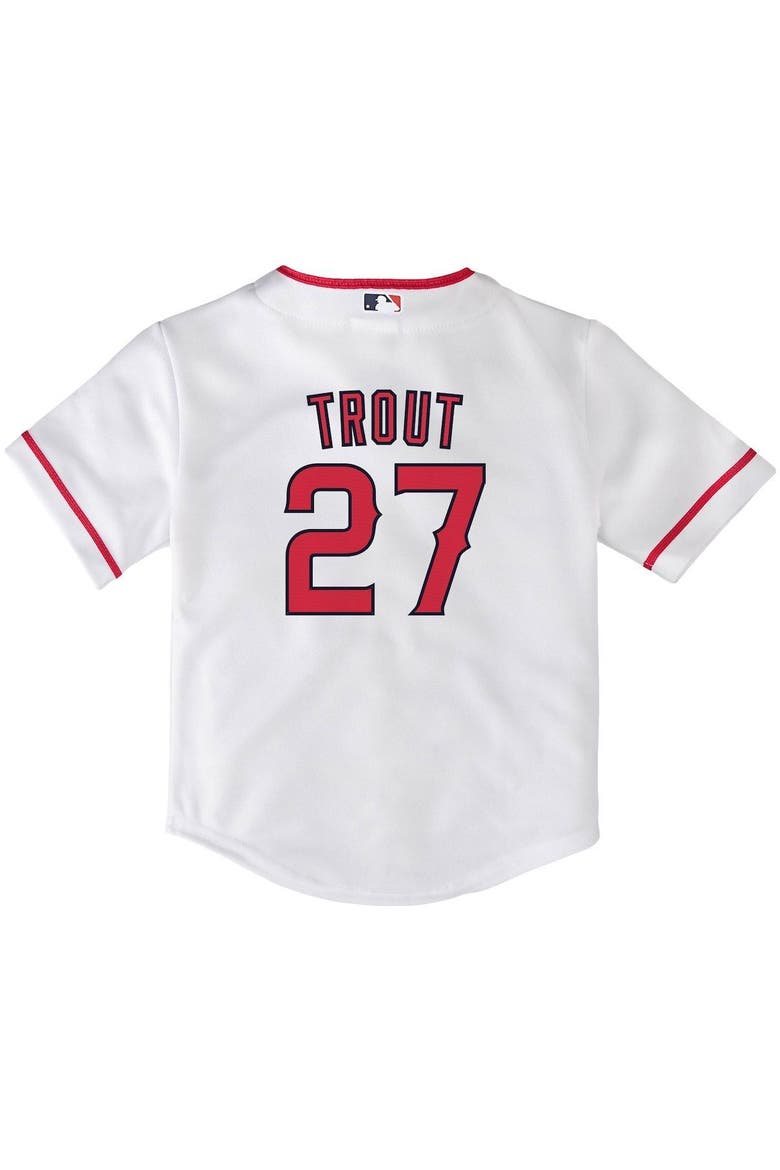 Toddler Nike Mike Trout White Los Angeles Angels Home Replica Player Jersey, Alternate, color, WHITE