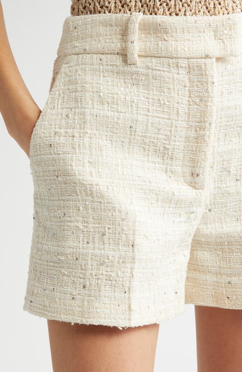 Eleventy Sequin Tweed Shorts In Off White