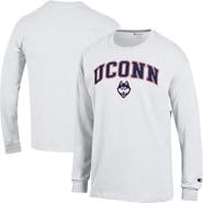 Champion Men's Champion  White UConn Huskies Arch Over Logo Long Sleeve T-Shirt