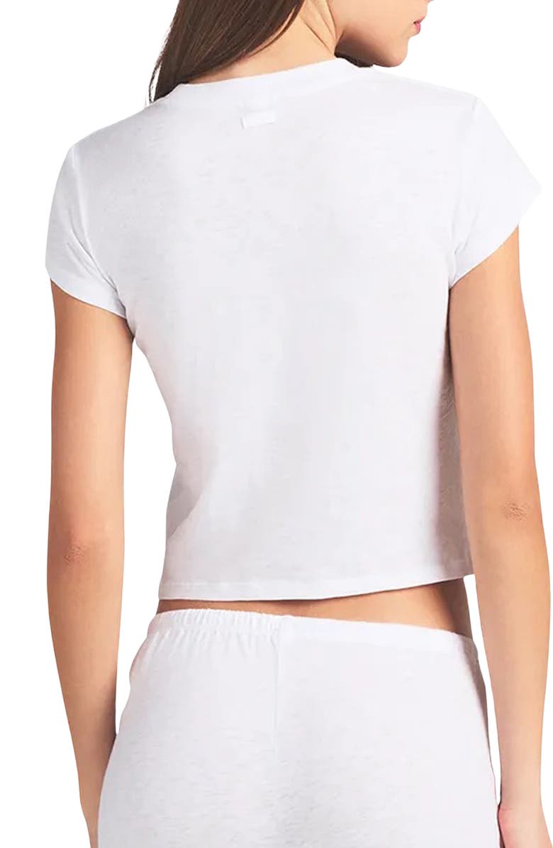 SKIMS Worn In Jersey Pajama Baby Tee, Alternate, color, Snow