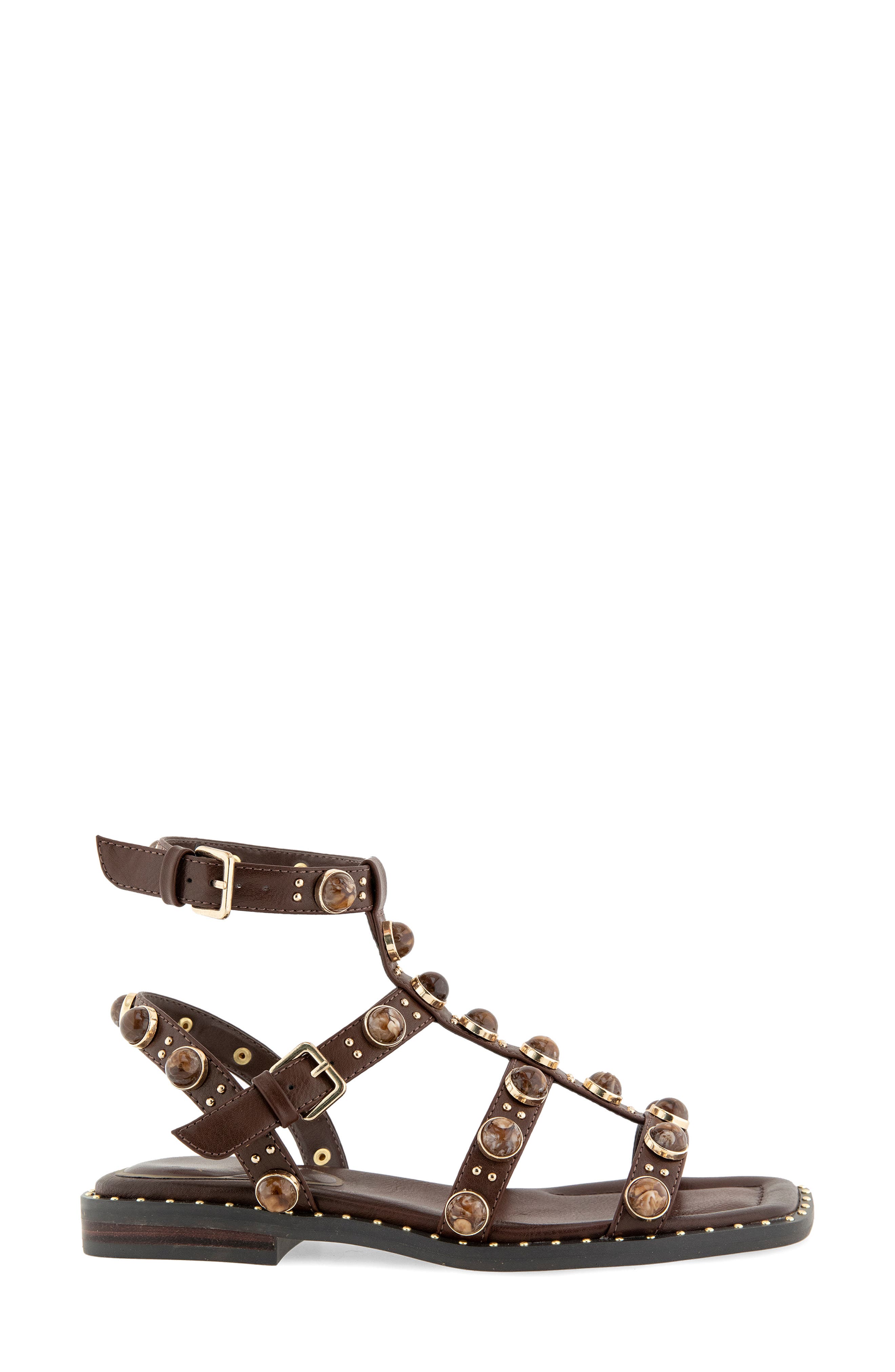 Ruby Stones Ankle Strap Sandal, Alternate, color, DARK BROWN