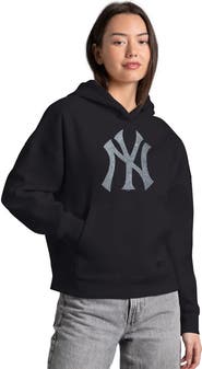 STARTER Women's Starter  Black New York Yankees Fleece Rhinestone Hoodie