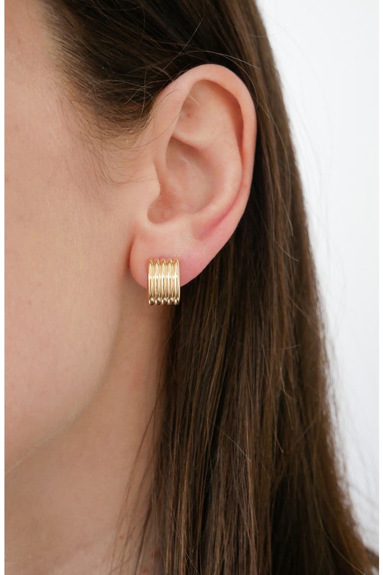 Jumbo Fluted Hoop Earrings, Alternate, color, GOLD