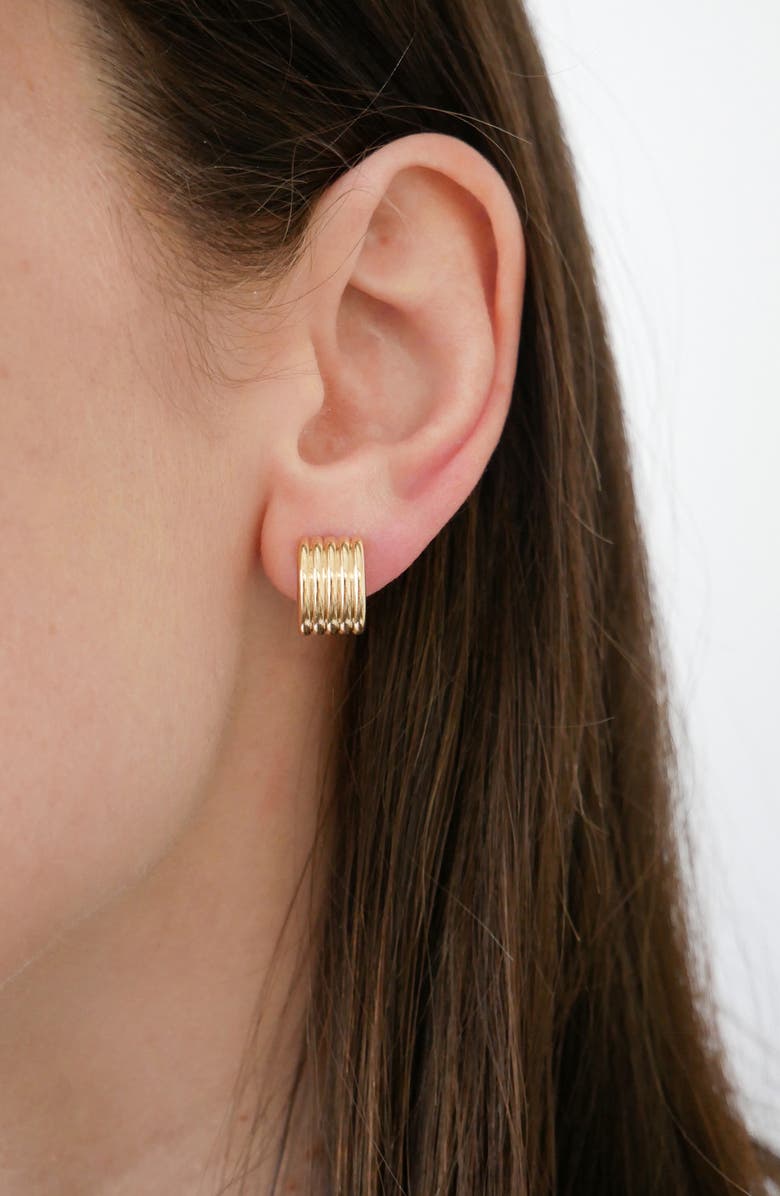 EF Collection Jumbo Fluted Hoop Earrings, Alternate, color, Gold