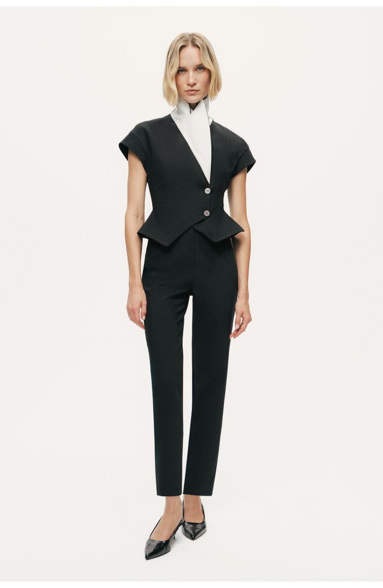 Nocturne Sculpt High-Rise Cigarette Trousers, Alternate, color, Black