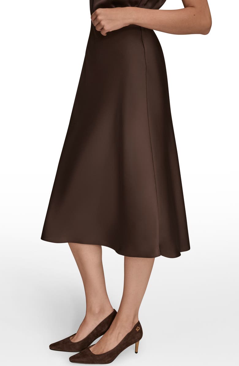 Donna Karan New York Satin Midi Skirt, Alternate, color, Chocolate Plum