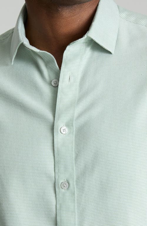 Untuckit Burke Solid Wrinkle Free Cotton Dobby Button-up Shirt In Green