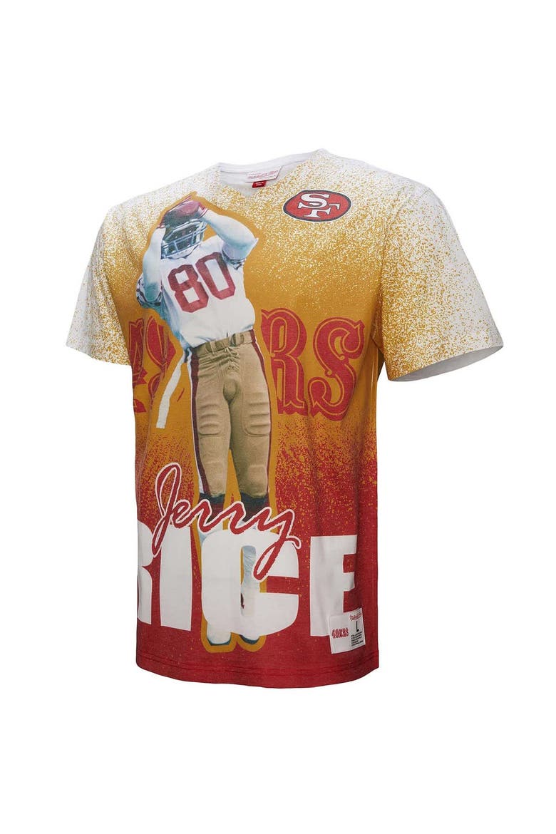 Men's Mitchell & Ness Jerry Rice Gray San Francisco 49ers Burst Retired Player T-Shirt, Alternate, color, Gray