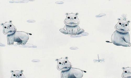L'ovedbaby Panda Print Organic Cotton Wrap Bodysuit & Footed Pants Set In Baby Hippo